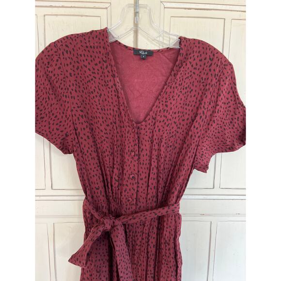 Rails size small v-neck cropped jumpsuit maroon & black - Picture 3 of 6